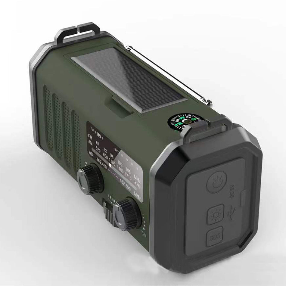 Solar Hand Crank Radio – 10,000mAh Emergency Power Bank w/ LED