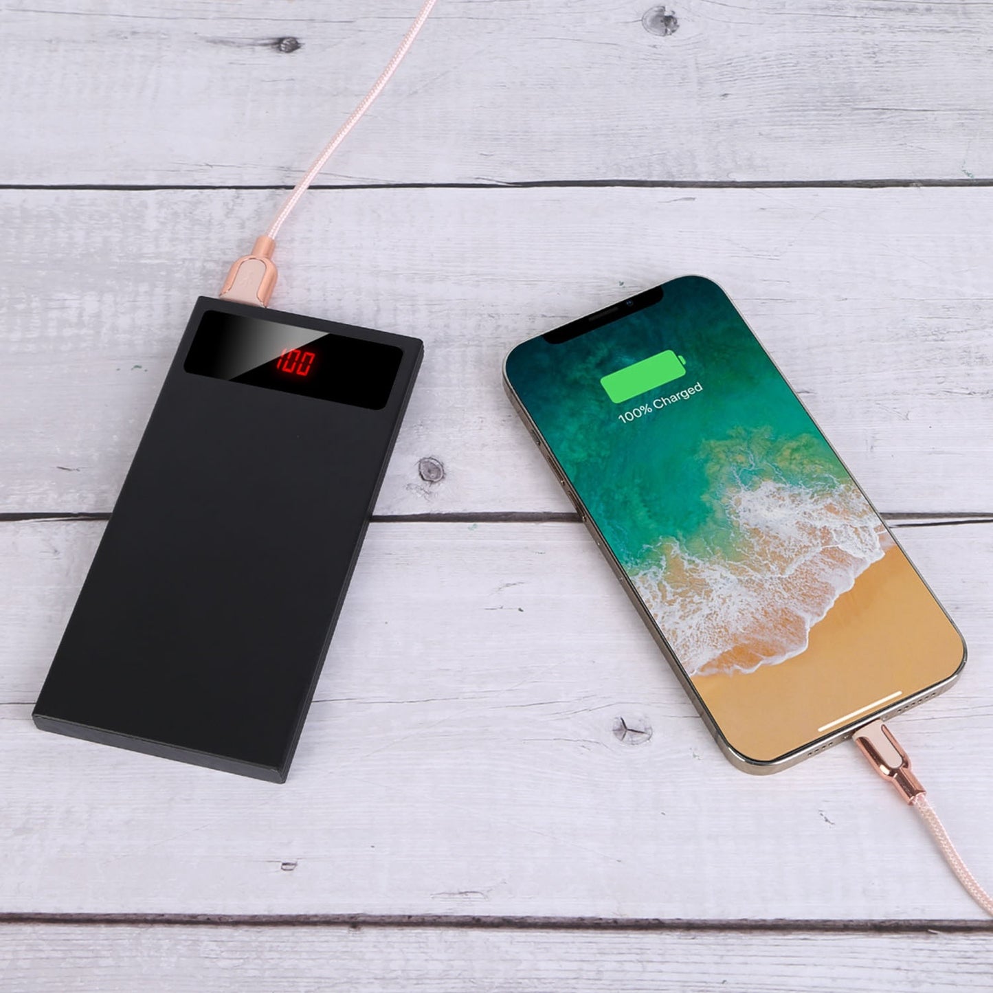 Ultra‑Slim 20 000 mAh Dual‑USB Power Bank – LED Display & Flashlight