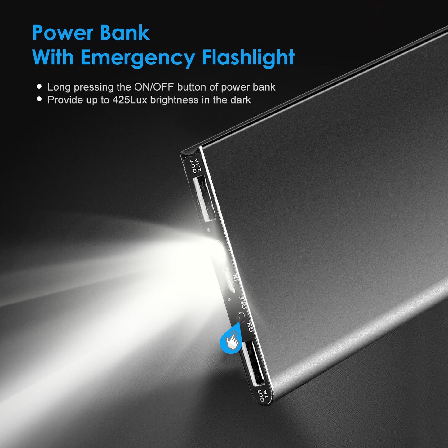 Ultra‑Thin 20 000 mAh Power Bank – Dual USB, LED Display & Flashlight
