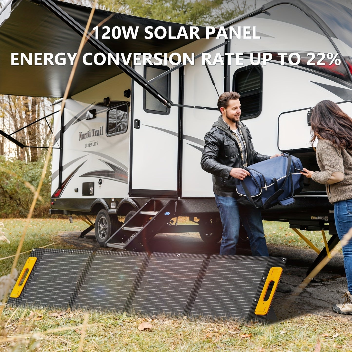 100 W Foldable Solar Panel – USB‑C PD & 20 V DC Output, MC4 Ready