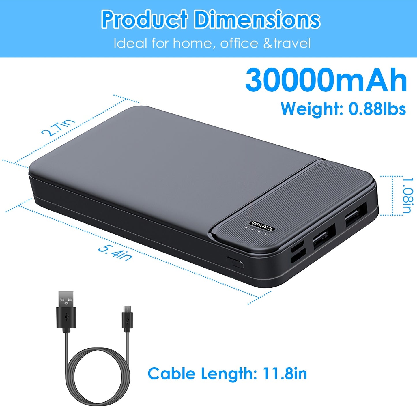 PD 22.5 W Fast‑Charge Power Bank – 10 K / 20 K / 30 K mAh