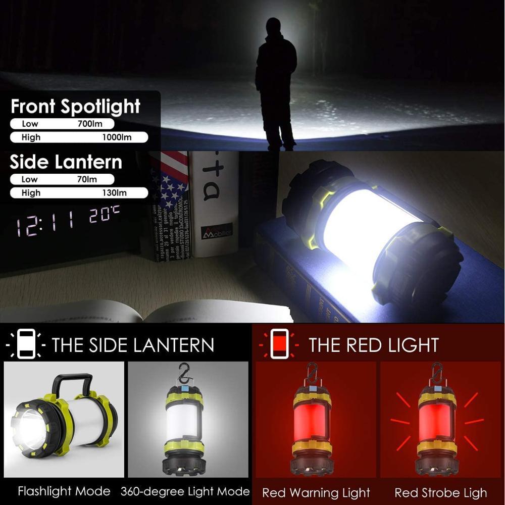 Emergency LED Lantern with Power Bank & Red Warning Modes