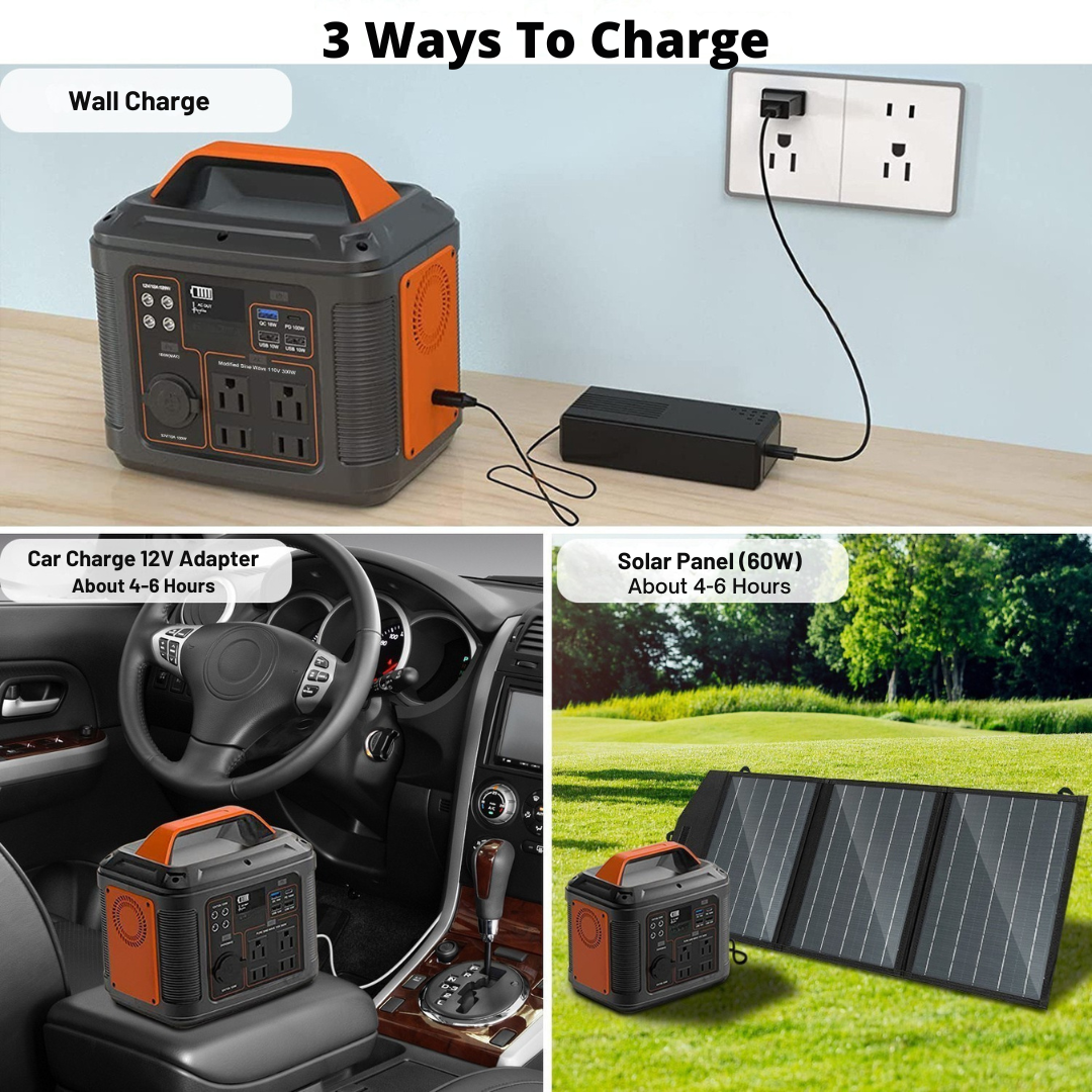 300W Portable Power Station – 296Wh Lithium Backup Battery for Emergency Use (Solar Panel Not Included)
