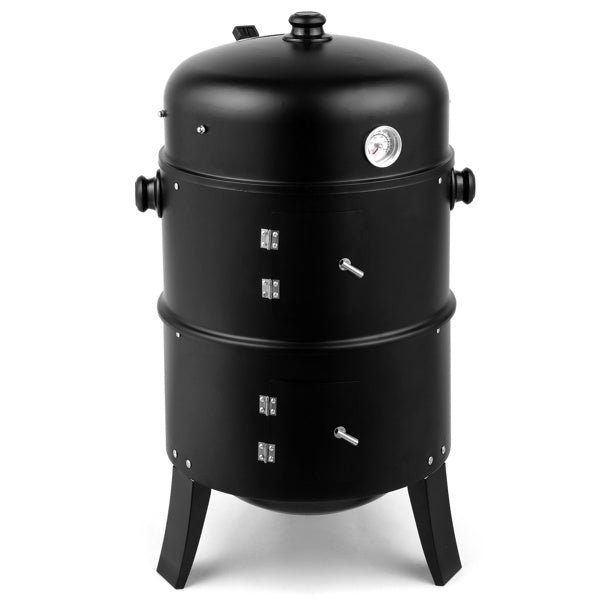 3-in-1 Portable Charcoal Smoker & Grill