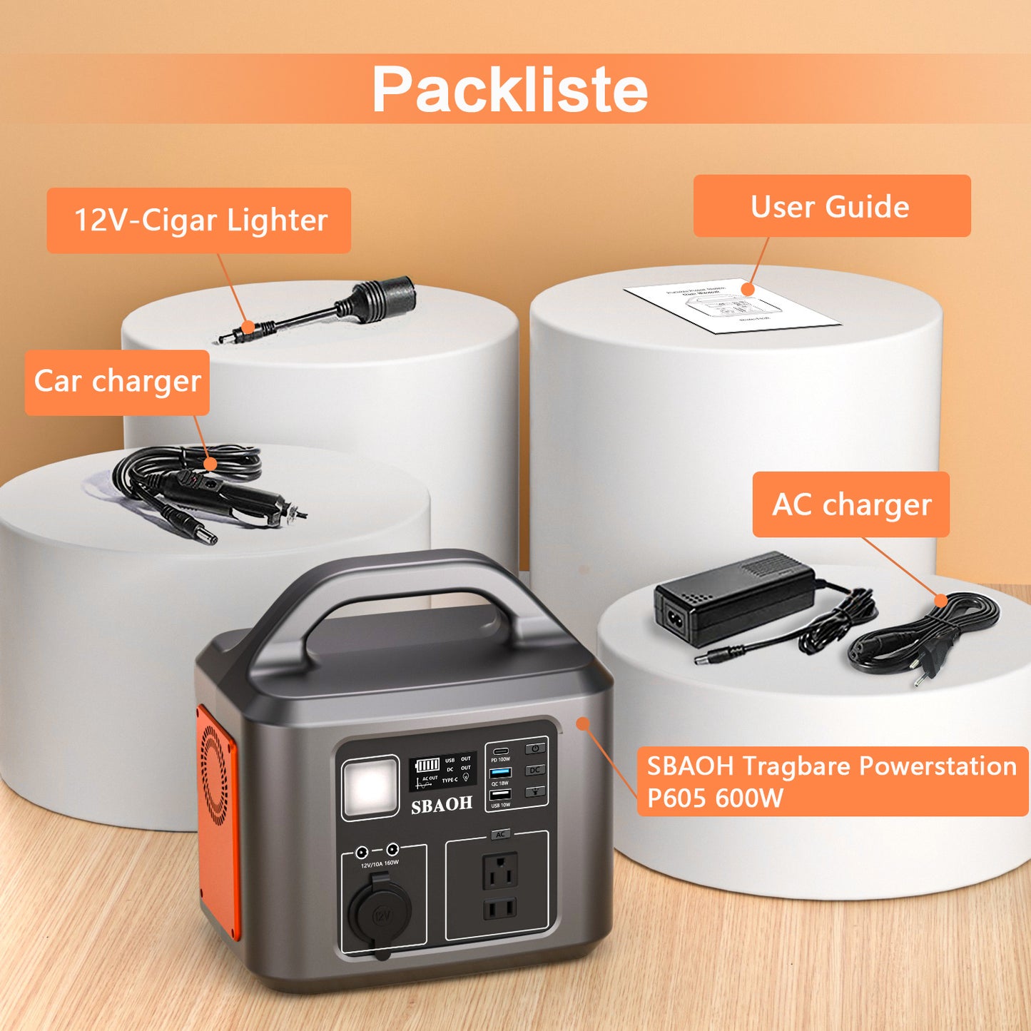 600W Portable Power Station (538.7Wh / 145600mAh)