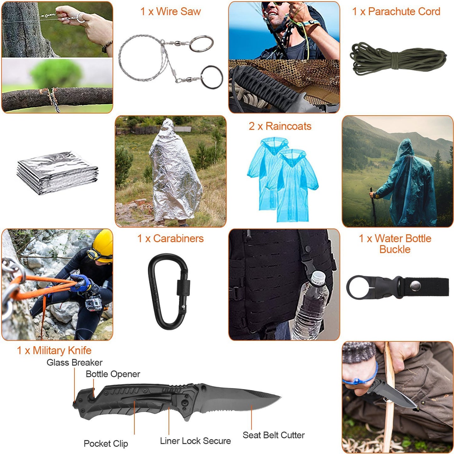 121-Piece Emergency Survival Kit - Complete Preparedness Gear
