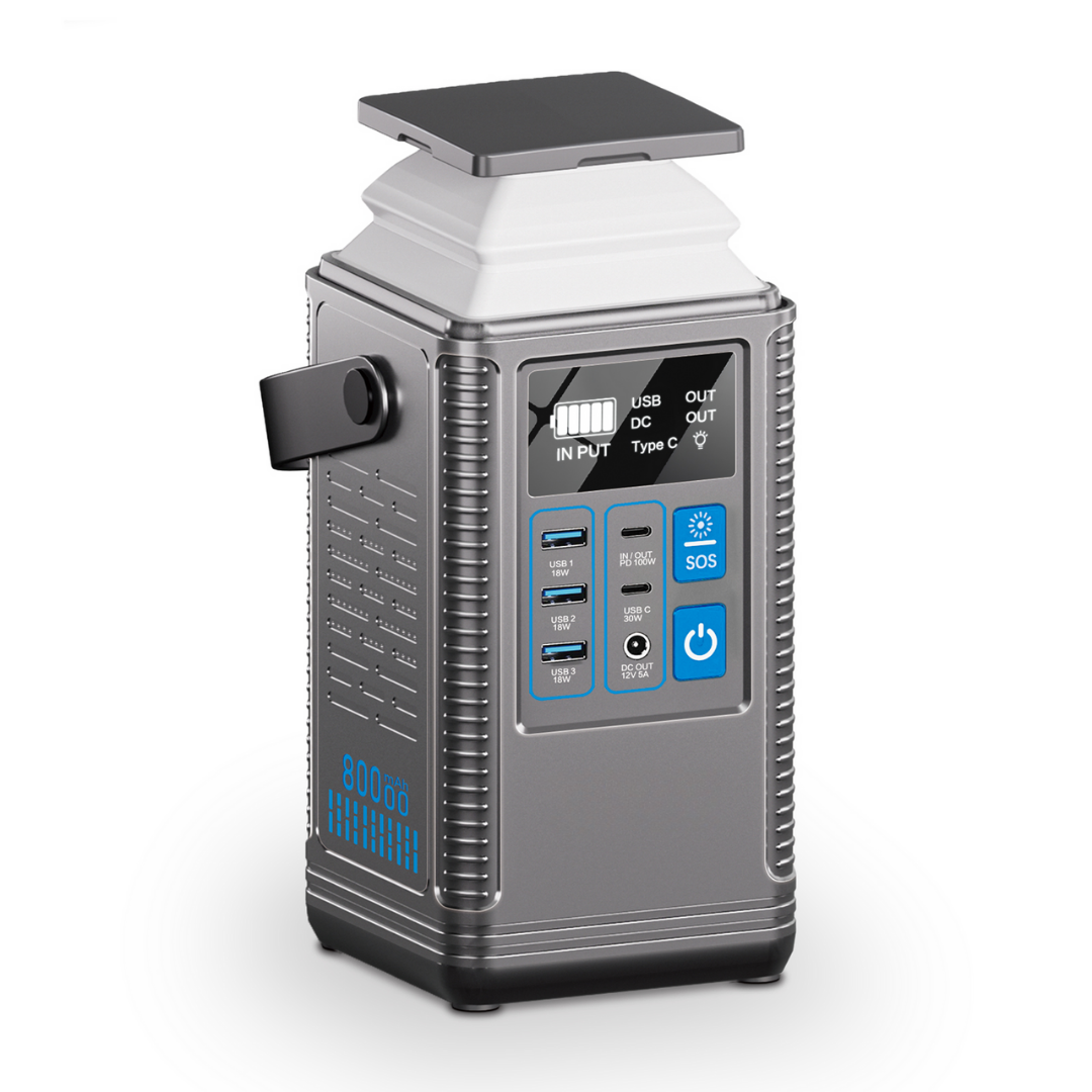 296Wh Compact Power Bank with PD 100W & LED Light Power Station