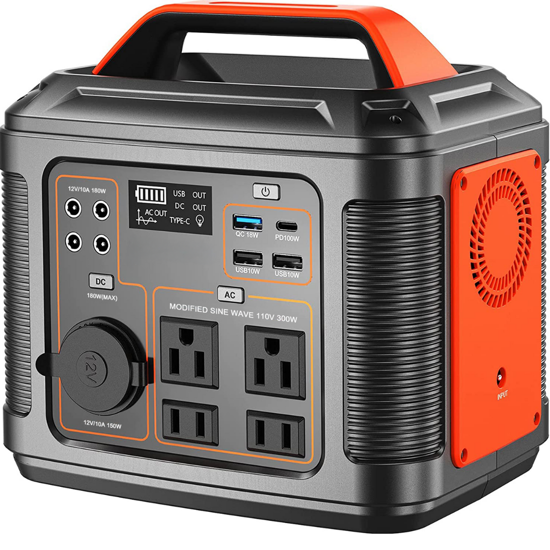 300W Portable Power Station – 296Wh Lithium Backup Battery for Emergency Use (Solar Panel Not Included)