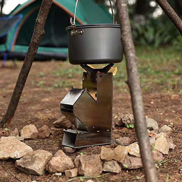 Compact Steel Rocket Stove Cooker - Collapsible