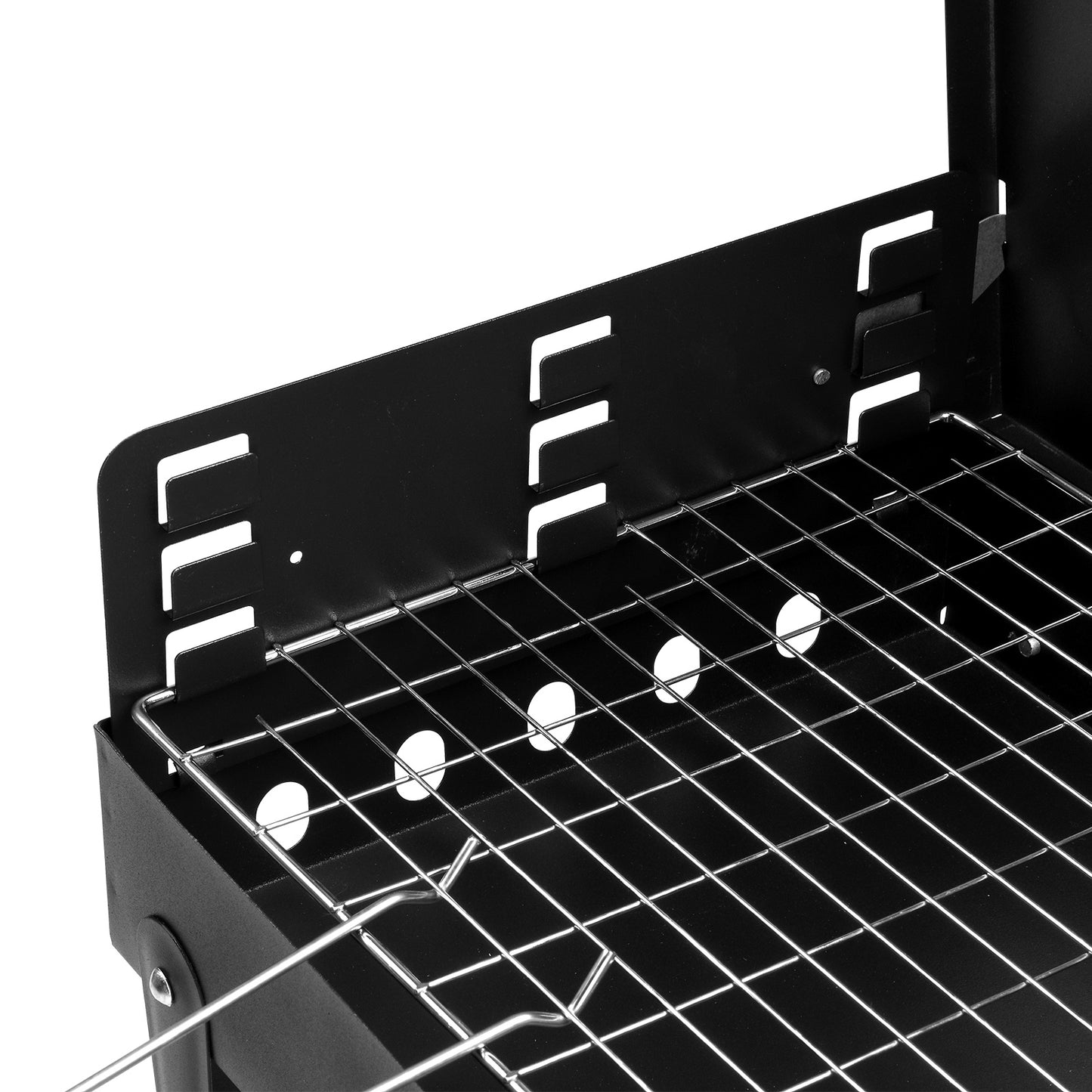 Portable Charcoal Grill with Lid and Adjustable Height
