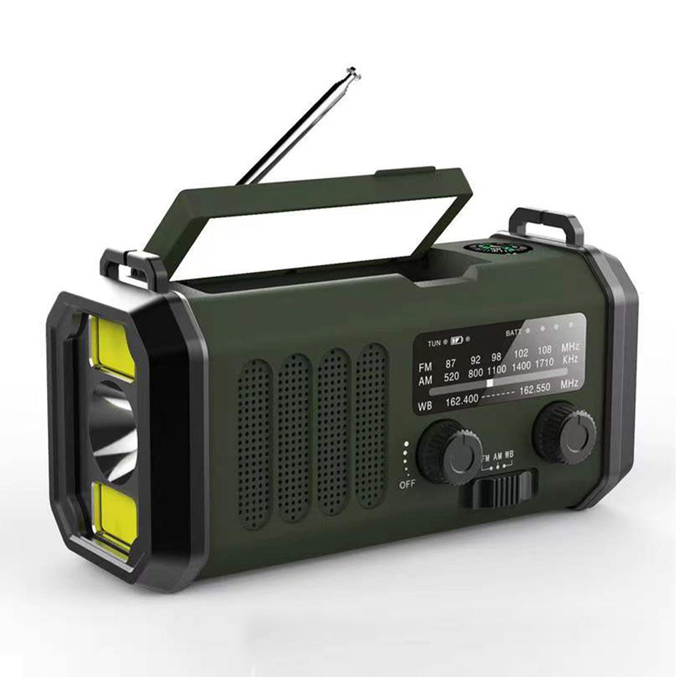 Solar Hand Crank Radio – 10,000mAh Emergency Power Bank w/ LED