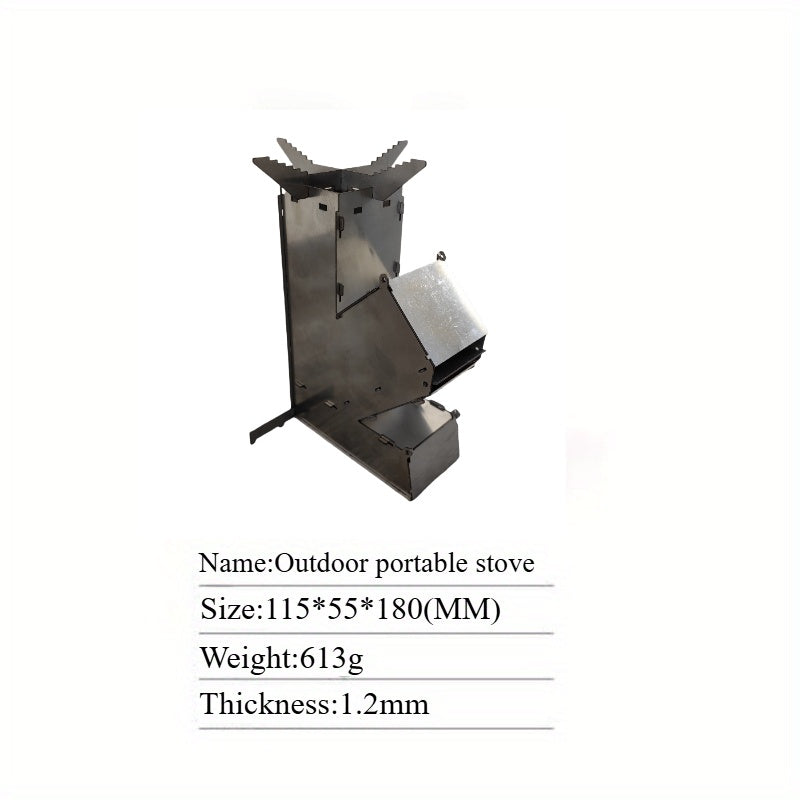 Compact Steel Rocket Stove Cooker - Collapsible