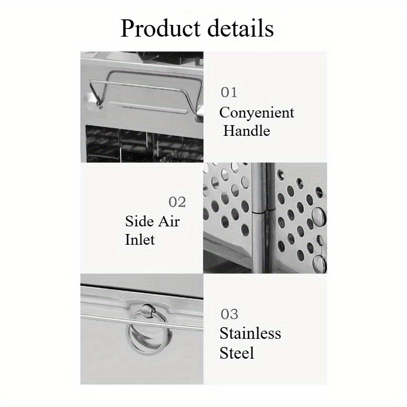 Mini Fold‑Flat Multi‑Fuel Stainless Steel Stove & Carry Bag