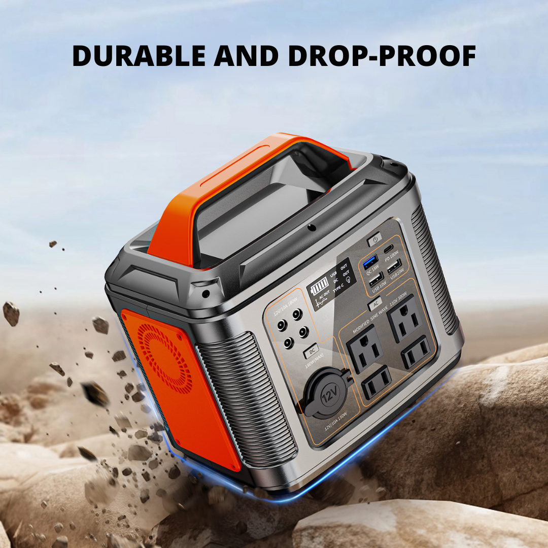 300W-600W Portable Power Station – 296Wh 80000mAh Battery + 60W Solar Panel