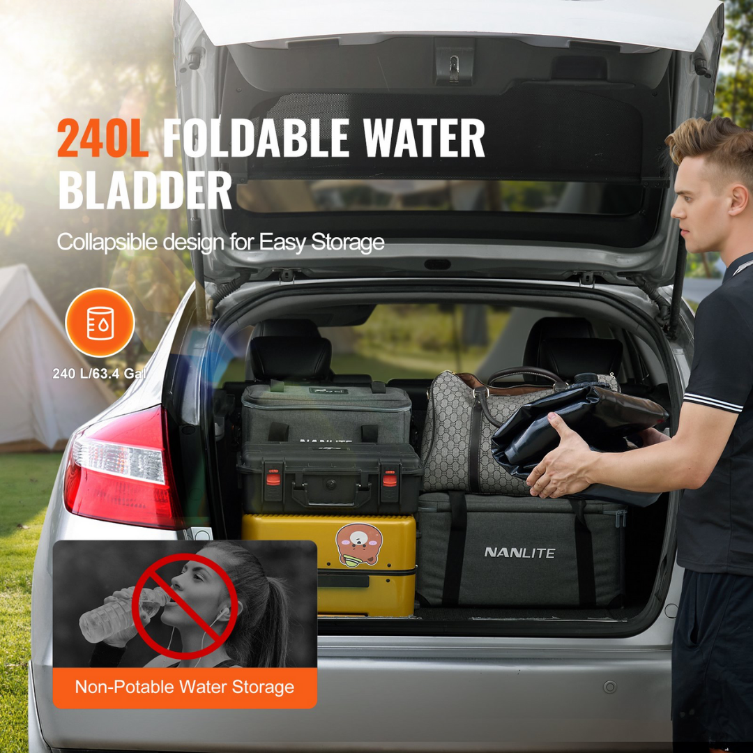 240L Portable Water Storage Bladder – Collapsible Emergency Water Reserve (63.4 Gal)