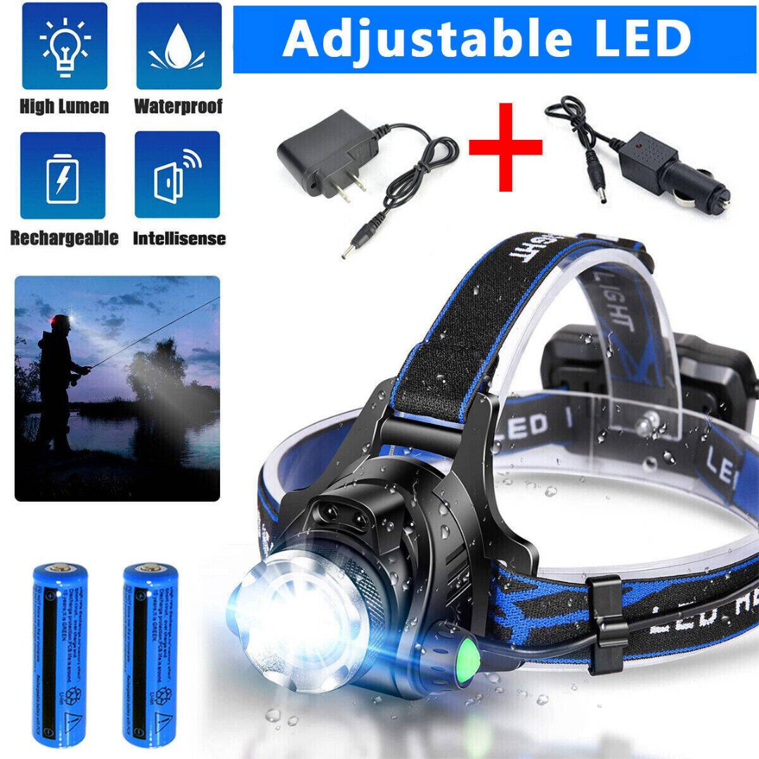 Rechargeable LED Headlamp – 990000LM, Zoomable, 3-Mode for Blackouts