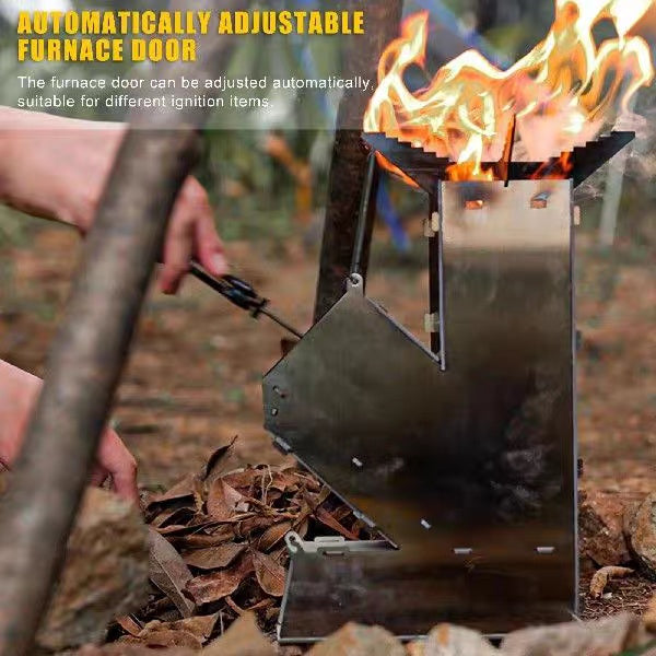 Compact Steel Rocket Stove Cooker - Collapsible