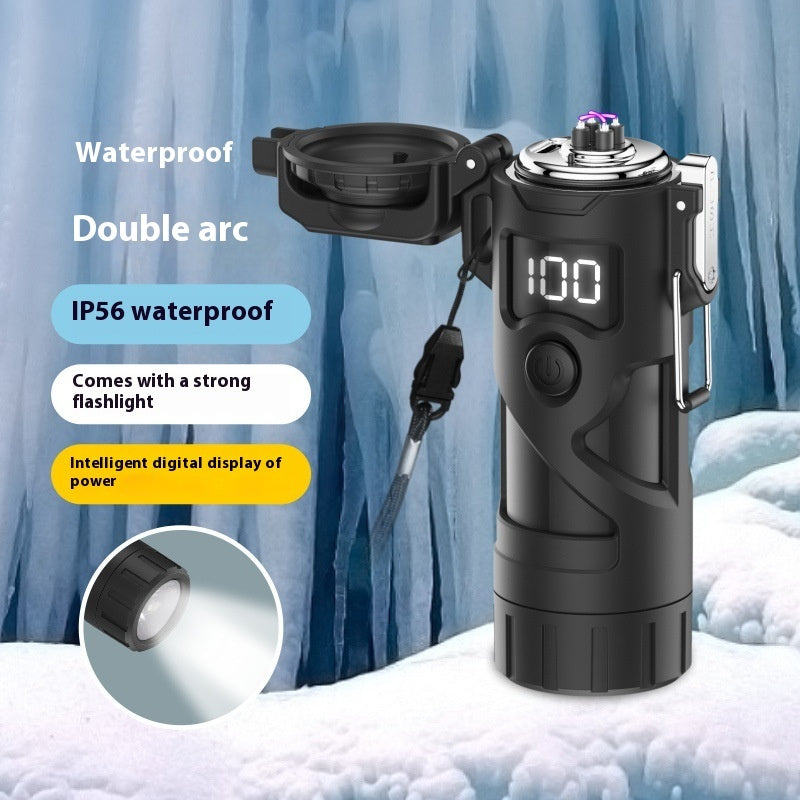Rechargeable Waterproof Arc Lighter W/ Flashlight