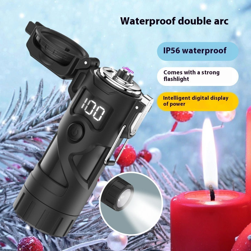 Rechargeable Waterproof Arc Lighter W/ Flashlight