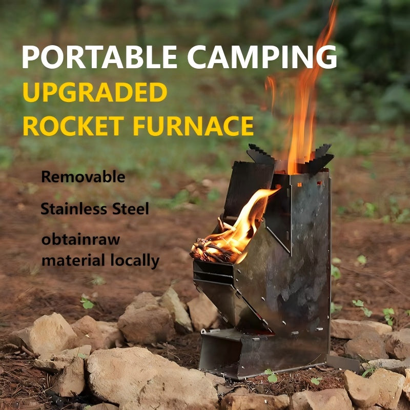 Compact Steel Rocket Stove Cooker - Collapsible