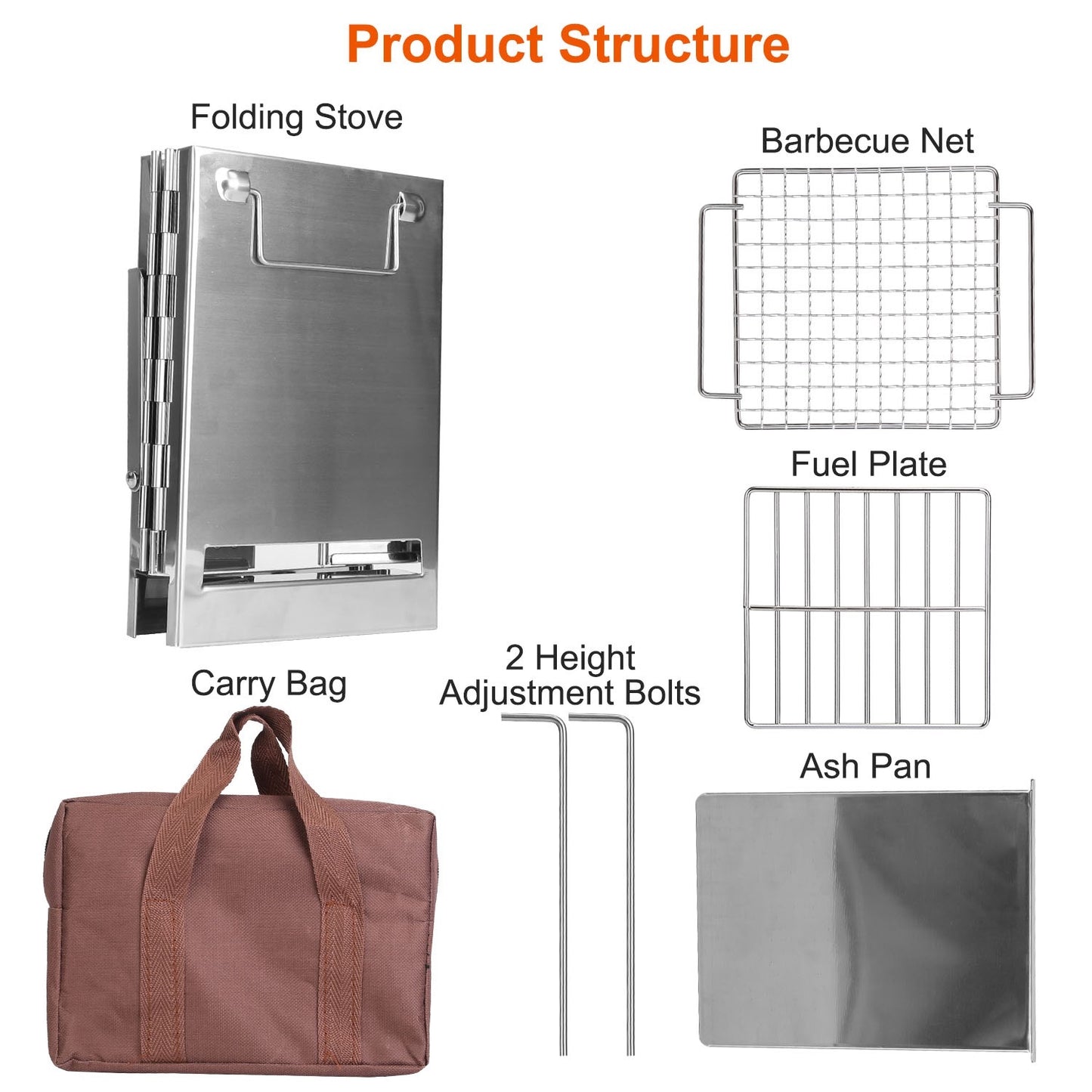 Compact Foldable Solid‑Fuel Stove with Carry Bag & Multi‑Fuel Support