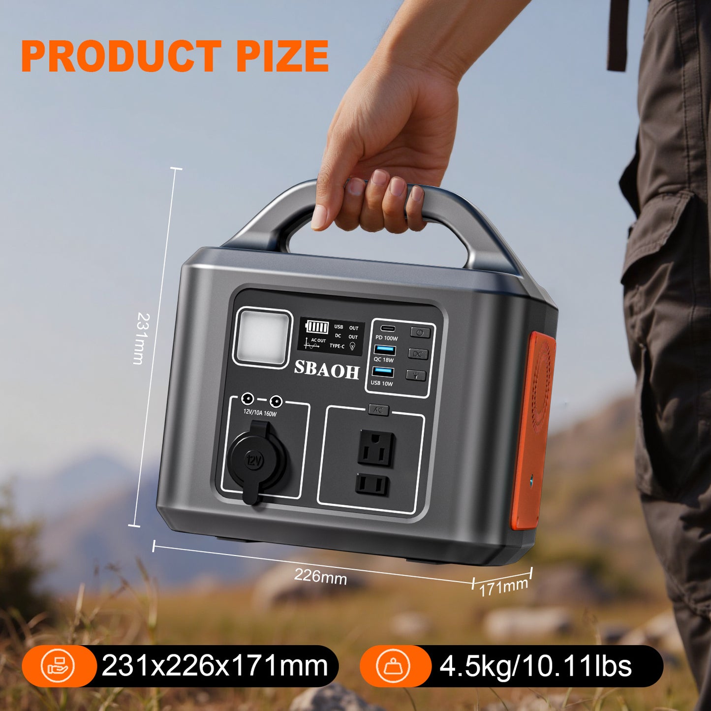 600W Portable Power Station (538.7Wh / 145600mAh)