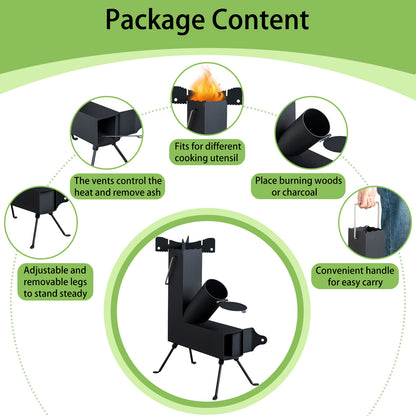 Steel Rocket Stove – Blackout Solid Fuel Cooker