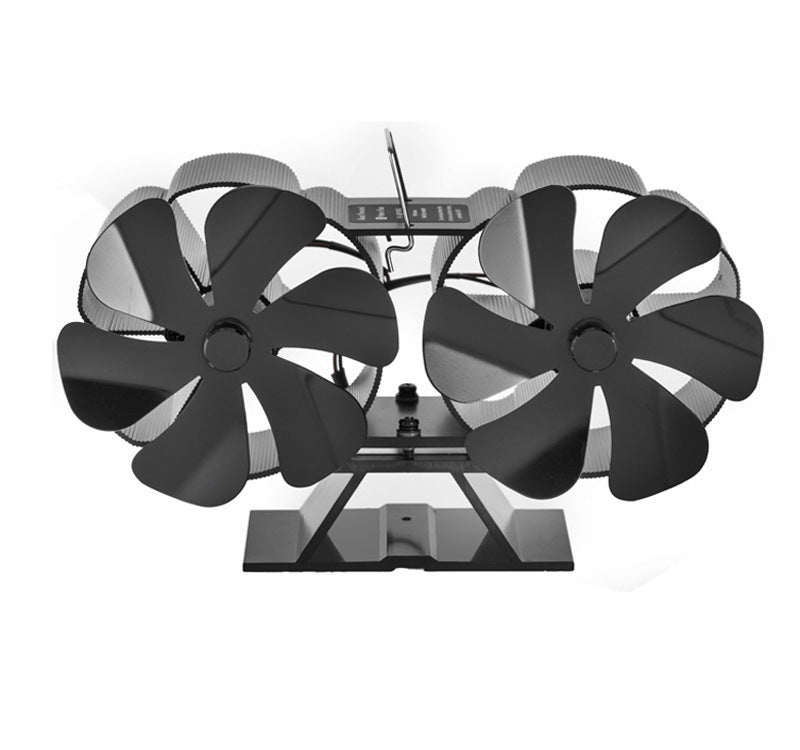 Dual-Blade Thermal Stove Fan – Self-Powered Heat Circulator