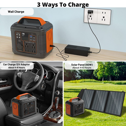 300W Portable Power Station – 296Wh Lithium Backup Battery for Emergency Use (Solar Panel Not Included)