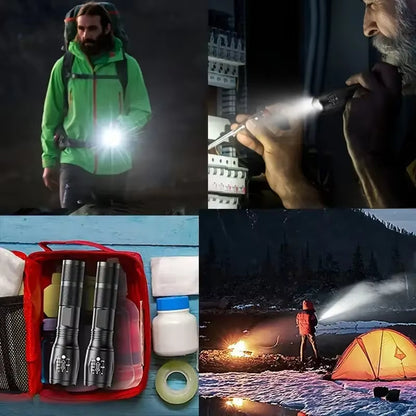 High Power LED Flashlight | 5 Lighting Modes | Zoom Focus | Waterproof | Aluminum Alloy Body