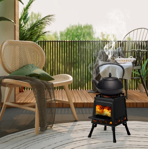 Compact Fold-Flat Stainless Steel Stove | Multi-Fuel & Carry Bag