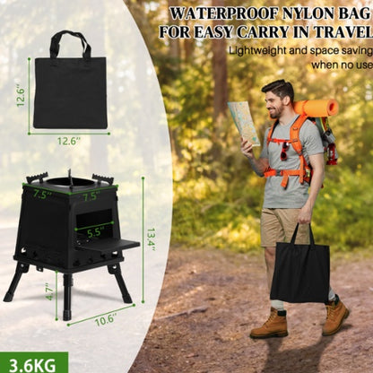 Compact Fold-Flat Stainless Steel Stove | Multi-Fuel & Carry Bag