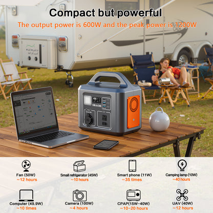 600W Portable Power Station (538.7Wh / 145600mAh)