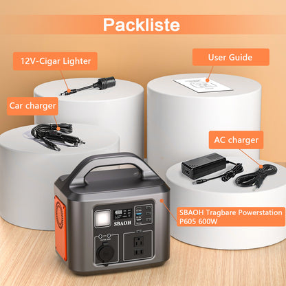 600W Portable Power Station (538.7Wh / 145600mAh)