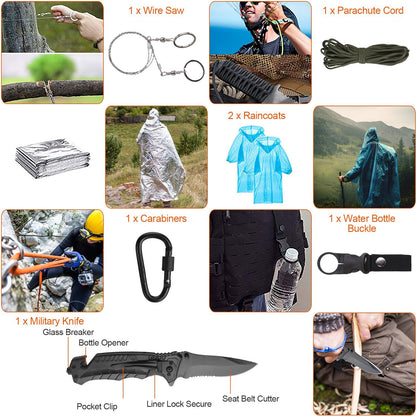 121-Piece Emergency Survival Kit - Complete Preparedness Gear