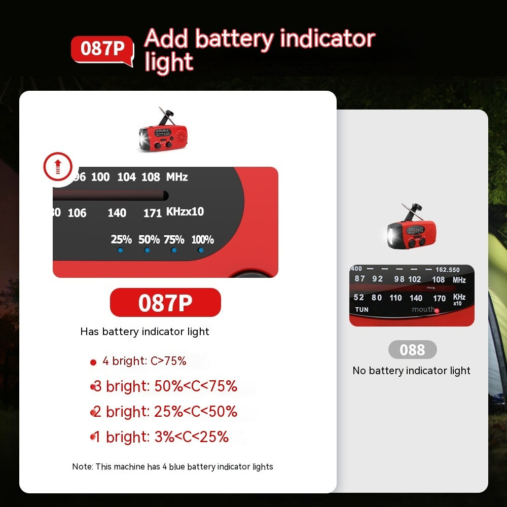 4000mah Solar Emergency Radio | Hand Crank & USB Charging