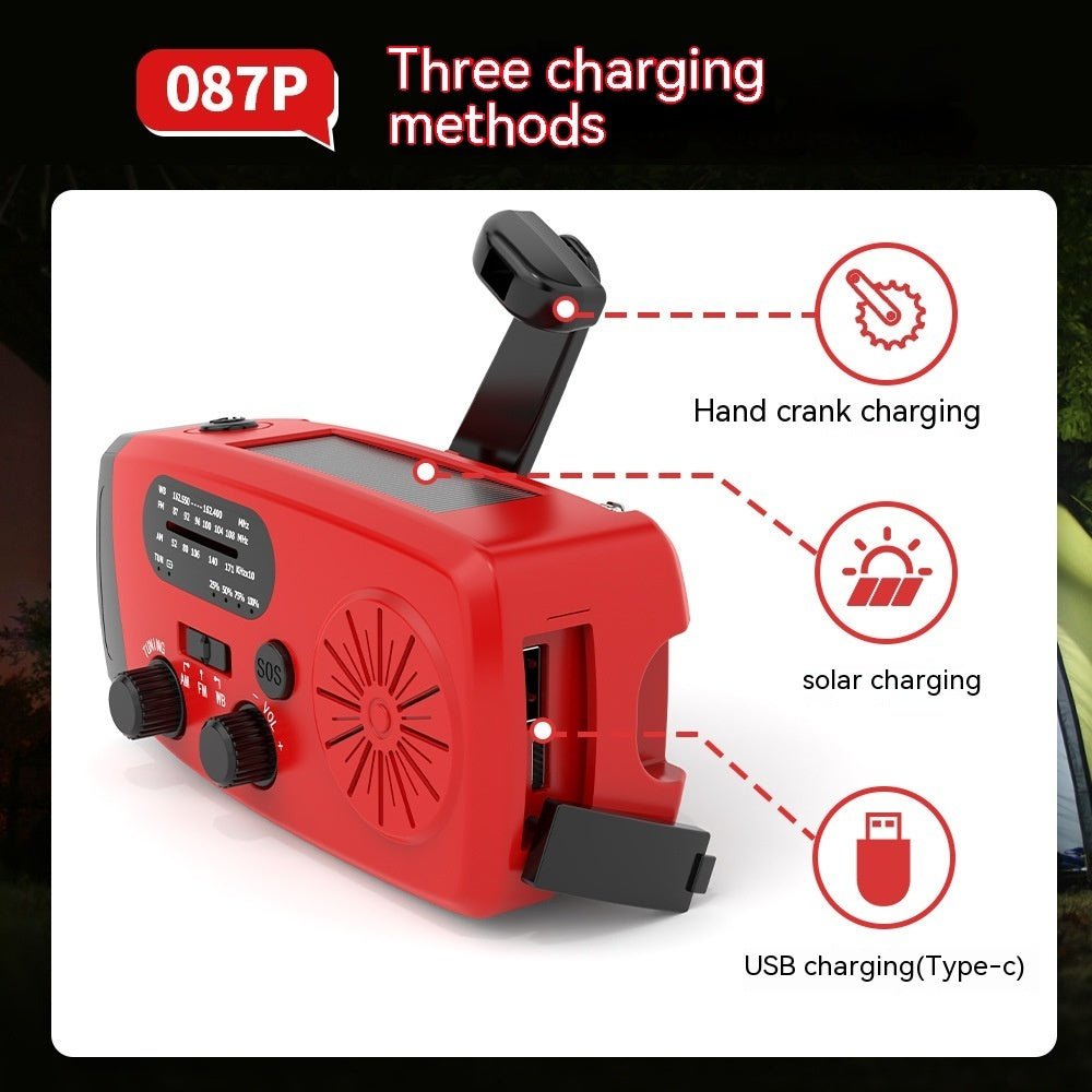 4000mah Solar Emergency Radio | Hand Crank & USB Charging