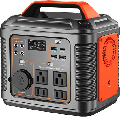 300W Portable Power Station – 296Wh Lithium Backup Battery for Emergency Use (Solar Panel Not Included)