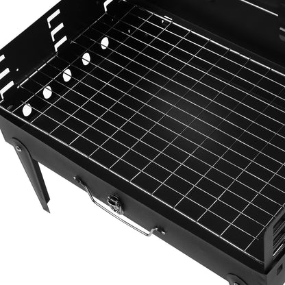 Portable Charcoal Grill with Lid and Adjustable Height