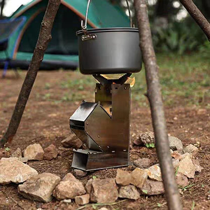 Compact Steel Rocket Stove Cooker - Collapsible