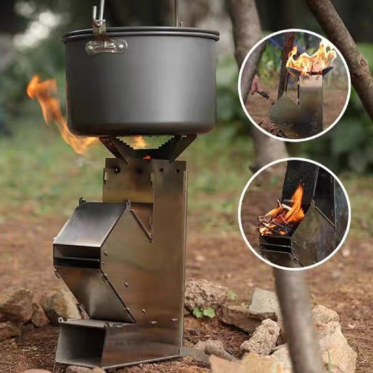 Compact Steel Rocket Stove Cooker - Collapsible