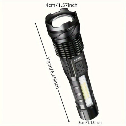A76 Telescopic Emergency Flashlights (2-Pack) – 7 Modes, COB Sidelight, USB Rechargeable