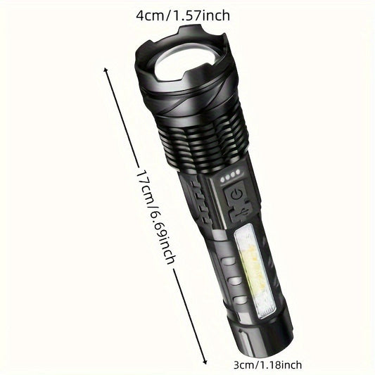 A76 Telescopic Emergency Flashlights (2-Pack) – 7 Modes, COB Sidelight, USB Rechargeable
