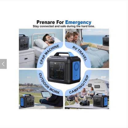 296Wh / 80000mAh Portable Power Station – 300W AC, PD 100W, Solar Rechargeable
