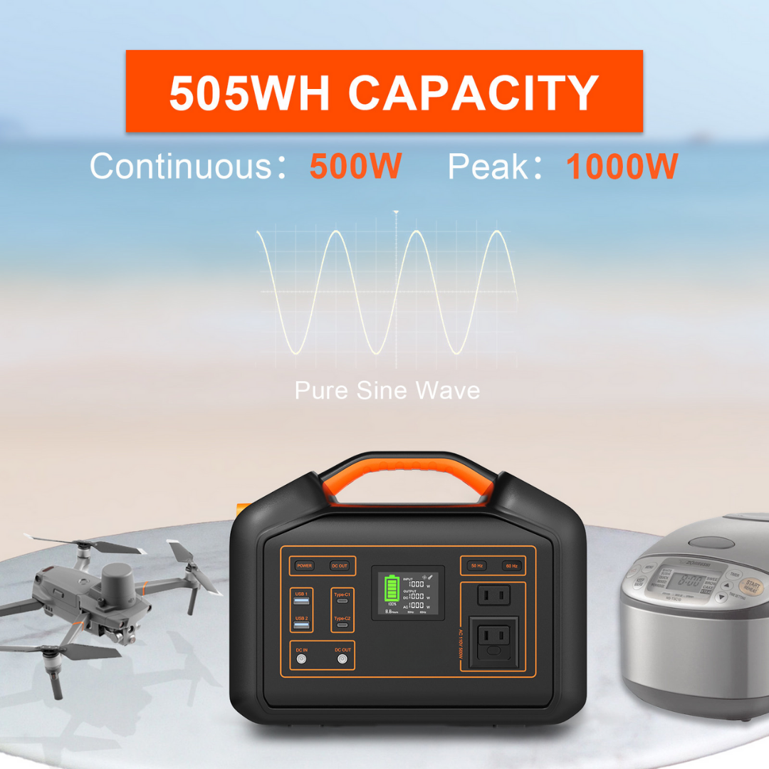 505Wh Emergency Backup Power Station – 500W Power Supply