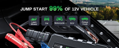 4000A Car Jump Starter with Air Compressor & LED – Fast Charging & EVA Case