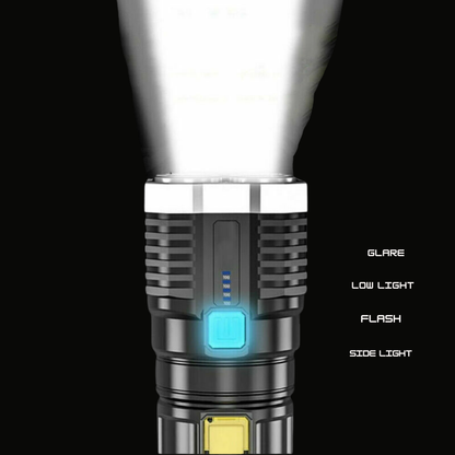 10,000 Lumen USB LED Flashlight – Blackout Tactical Rechargeable Torch