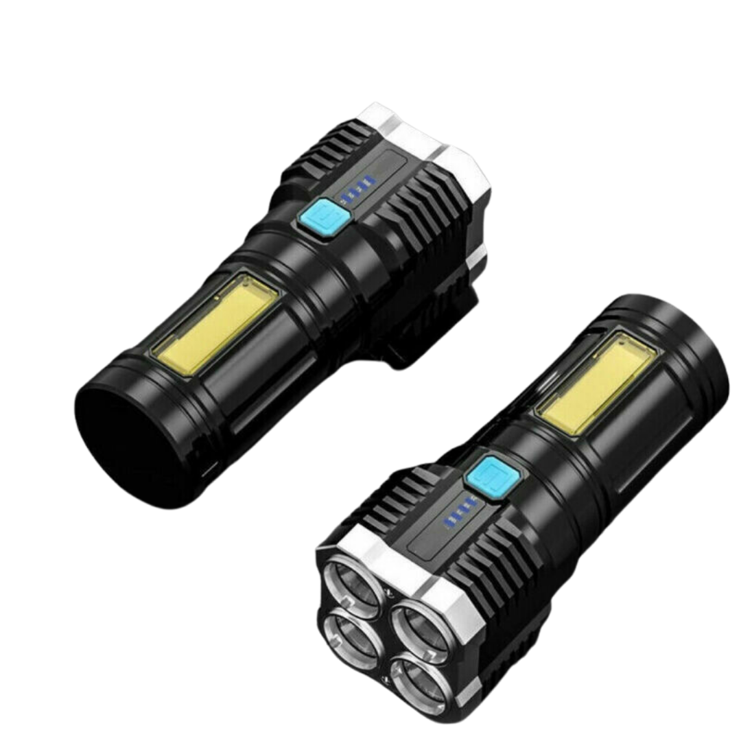 10,000 Lumen USB LED Flashlight – Blackout Tactical Rechargeable Torch