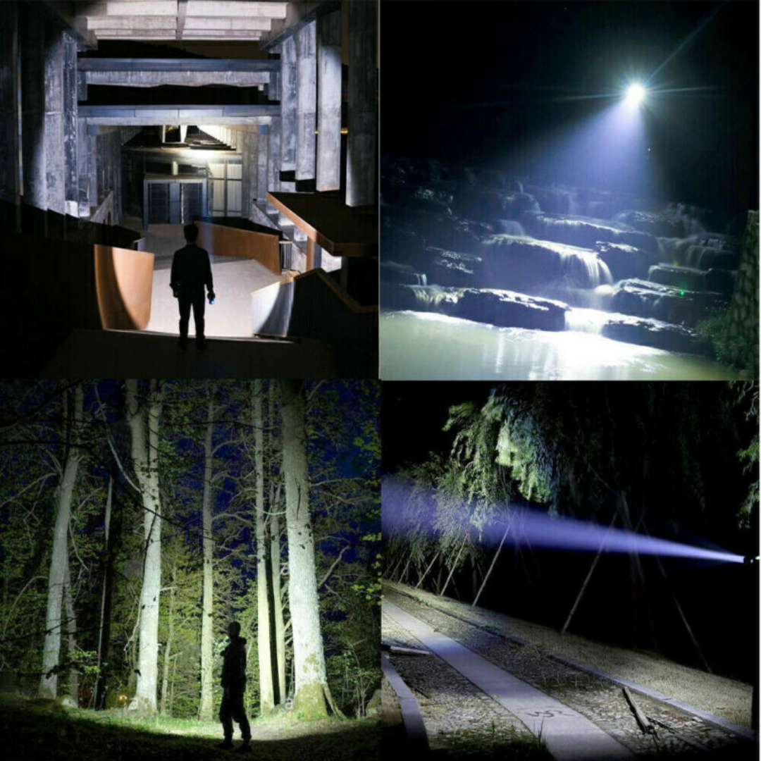 10,000 Lumen USB LED Flashlight – Blackout Tactical Rechargeable Torch