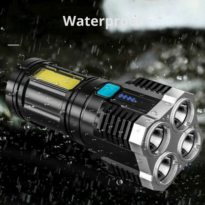 10,000 Lumen USB LED Flashlight – Blackout Tactical Rechargeable Torch